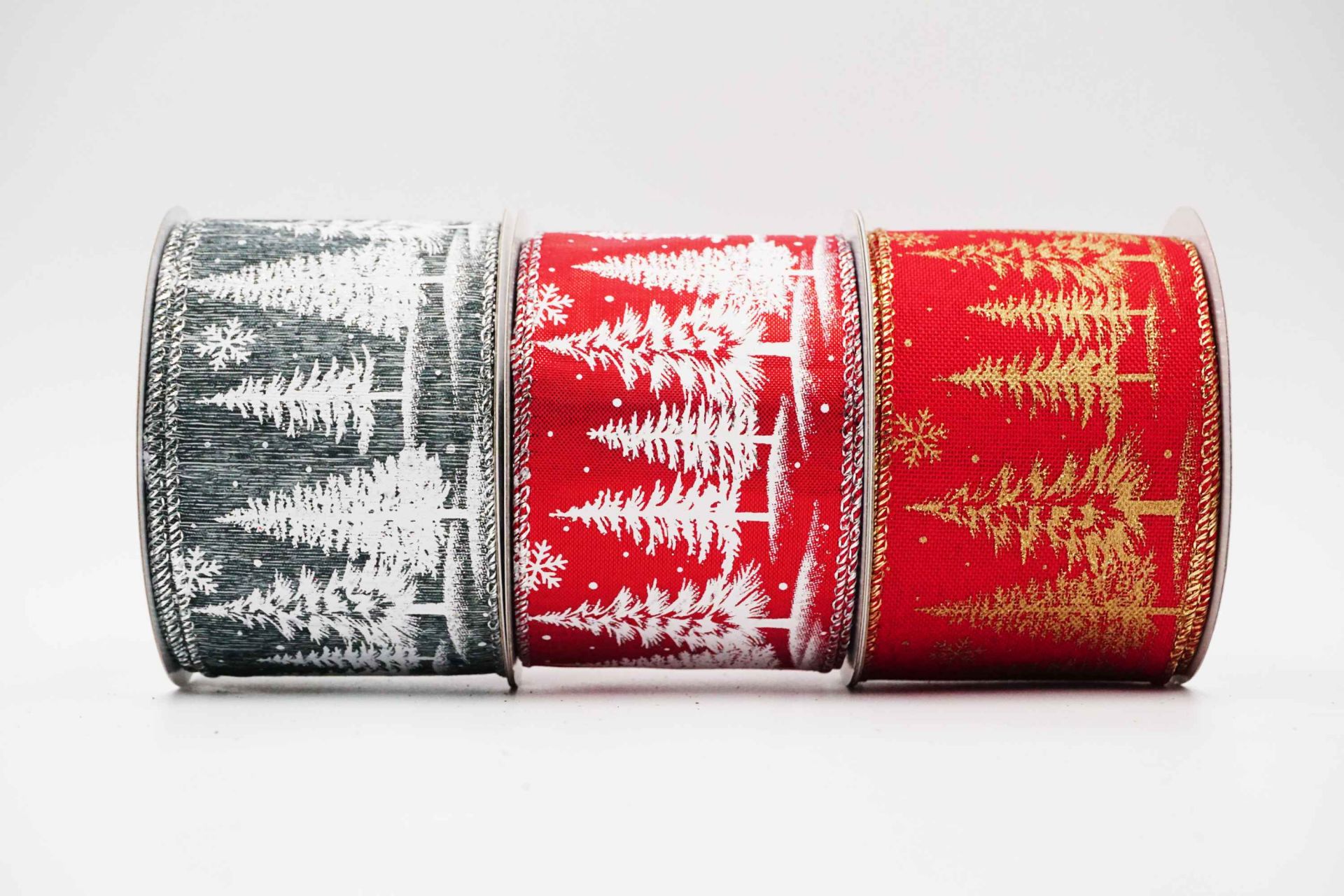 Ruban en fil métallique arbres et flocons de neige